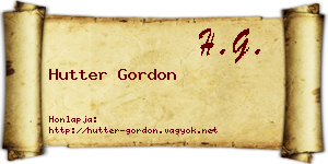 Hutter Gordon névjegykártya